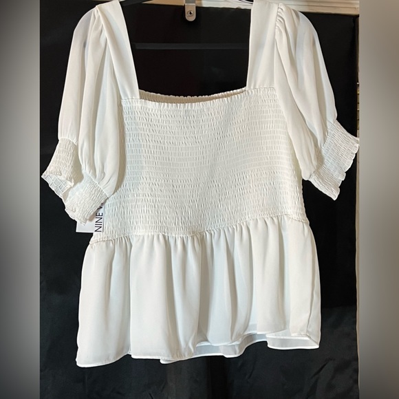 NWT white ribbed shirt Nine West - Picture 6 of 6